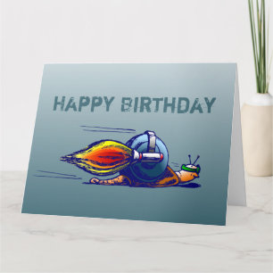 Caracol Foguete em Cartão de Aniversário