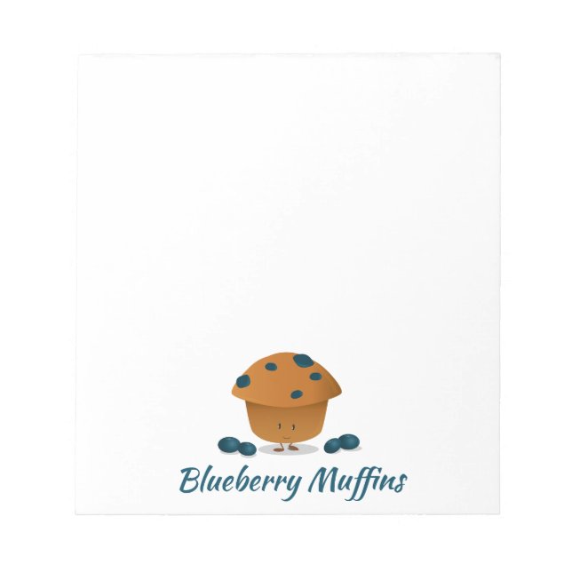Caractere de Muffin de Blueberry | Bloco de notas (Frente)