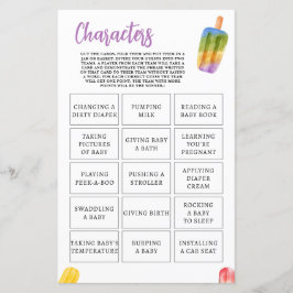 Caracteres de Chá de fraldas de picolé de Verão