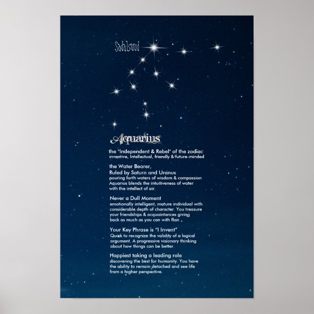 Características Aquárias Poster (Frente)