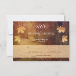 caráculo de outono folhas do casamento rsvp