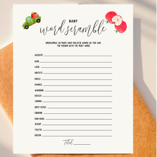 Caramel Apple Red Chá de fraldas Word Scramble Gam