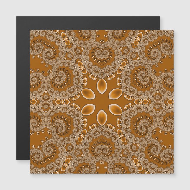 Caramel Fractal Lace Magnet (Frente/Verso)