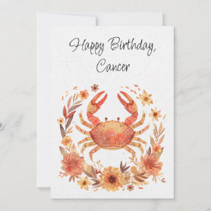 Caranguejo cancer Zodiac Boho Placa Floral de Aniv