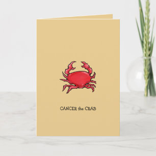 Caranguejo vermelho e Cancer Zodiac - Cartão de A