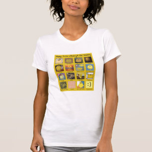 caras felizes através da camisa da história de