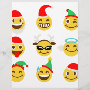 caras felizes do emoji do xmas