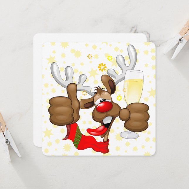 Caráter de Natal Engraçado do Bebado Reindeer (Frente/Verso In Situ)
