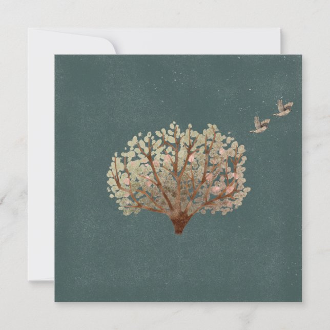 Card (13,3x13,3cm) - Tree With Birds (Frente)