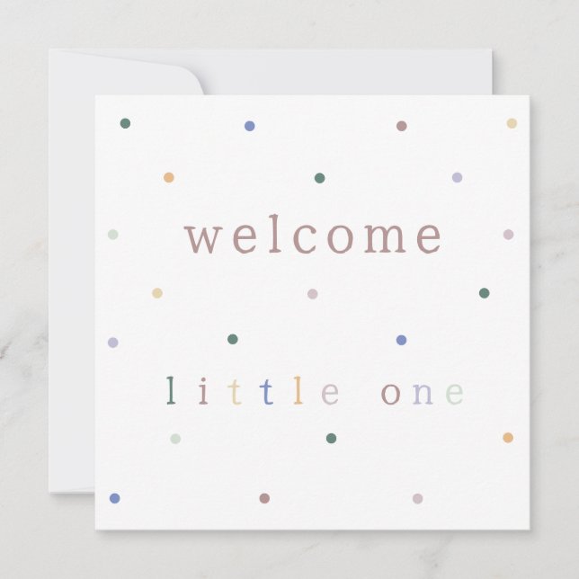 Card (13,3x13,3cm) - Welcome Little One. (Frente)