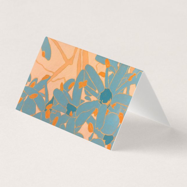 Card Contemporary Leaf Design in Peach (Frente)