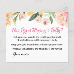 CARD Qual é o tamanho da Mamãe Belly? Jogo do ch