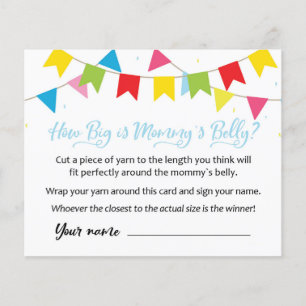 CARD Qual é o tamanho da Mamãe Belly? Jogo do chá 