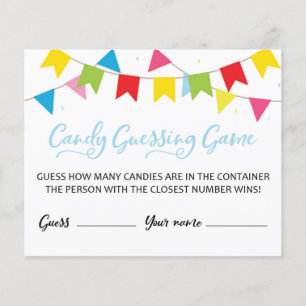 CARD Quantas Candies no Jogo do Chá de fraldas Jar