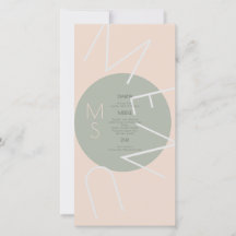 Cardápio Circular de Casamento com Coração Monogra