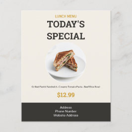 Cardápio de Almoço Especial de Hoje do Negócio de