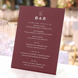 Cardápio de Bar de Casamento Clássico Chic Minimal