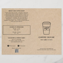 Cardápio de Cafeteria Xícara de Café Marrom Fofo