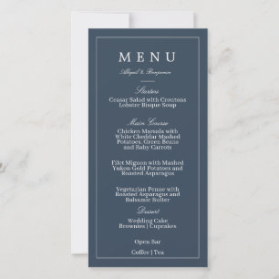 Cardápio de Casamento Azul Marinho