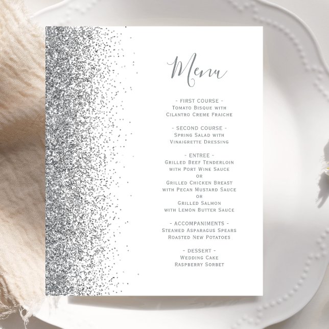 Cardápio de Casamento Branco Orçamento com Borda d (Criador carregado)