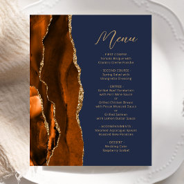 Cardápio de Casamento Budget Burnt Orange Gold Ága