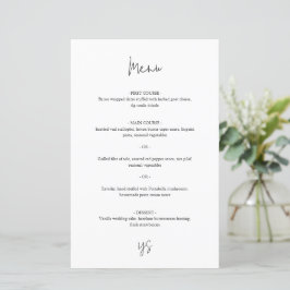 Cardápio de Casamento Chic Moderno Preto e Branco