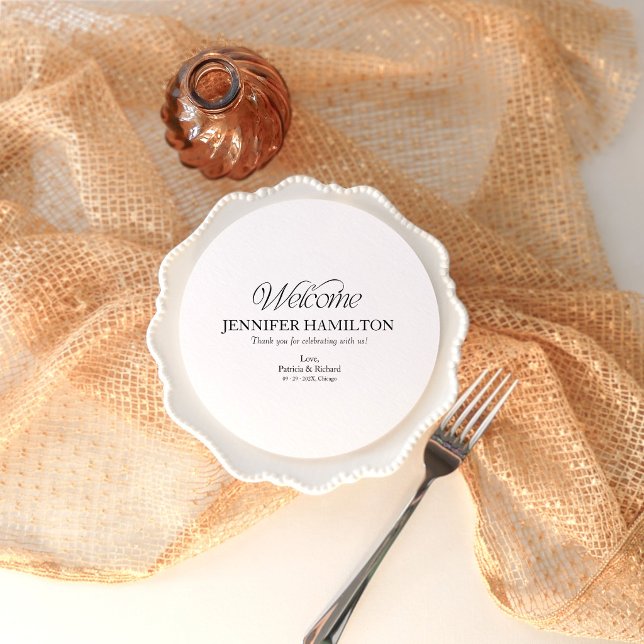 Cardápio de Casamento Circular e Cartão de Lugar c (Criador carregado)