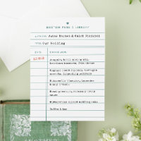 Cardápio de Casamento com Cartão de Empréstimo de