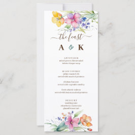 Cardápio de Casamento com Flores Rosa Pêssego Amar