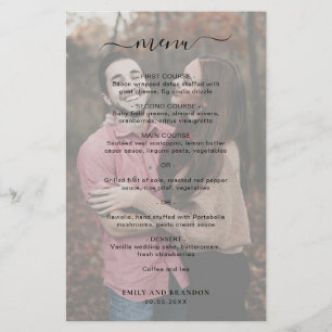 Cardápio de Casamento de Foto Simples e Elegante M