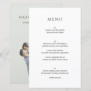 Cardápio de Casamento de Foto Simples Moderna