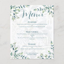 Cardápio de Casamento Econômico em Verde Salvia Ma