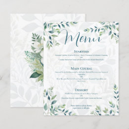 Cardápio de Casamento Econômico em Verde Salvia Ma