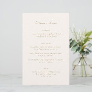 Cardápio de Casamento Elegante Marfim e Dourado