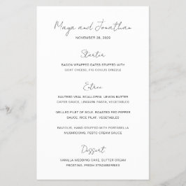 Cardápio de Casamento Elegante Moderno e Econômico