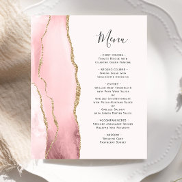 Cardápio de Casamento em Ágata Rosa Dourado Econôm