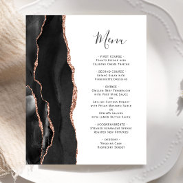 Cardápio de Casamento em Black Rose Gold Ágata Orç