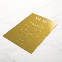 Cardápio de Casamento Minimalista com Folha de Our