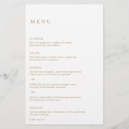 Cardápio de Casamento Minimalista em Dourado Moder