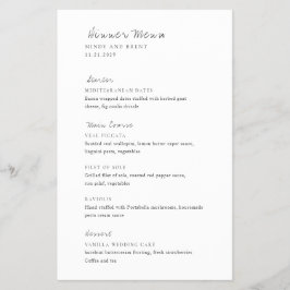 Cardápio de Casamento Minimalista Moderno e Econôm