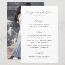 Cardápio de Casamento Moderno Foto Elegante