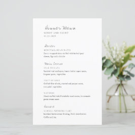 Cardápio de Casamento Moderno Preto e Branco Minim