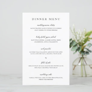 Cardápio de Casamento Neutro Moderno Elegante