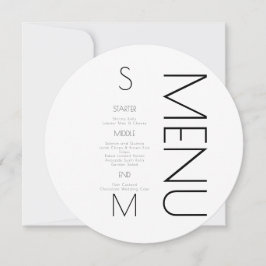 Cardápio de Casamento Preto Branco Monogramado Sim