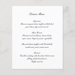 Cardápio de Casamento Preto e Branco Atemporal e E