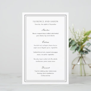 Cardápio de Casamento Preto e Branco Tradicional A