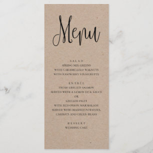 Cardápio de casamento russo. Menu janto kraft mode