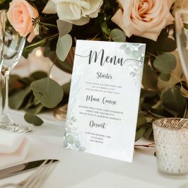 Cardápio de Casamento Rustic Green Eucalyptus