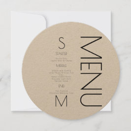 Cardápio de Casamento Simples com Letra Preta Mono