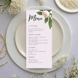 Cardápio de Casamento Simples e Elegante com Flore